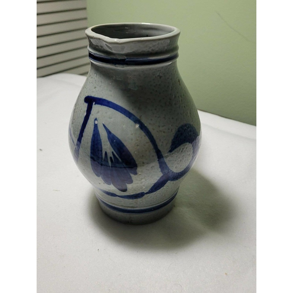 Pottery Salt Glaze Blue Gray Stoneware Pitcher